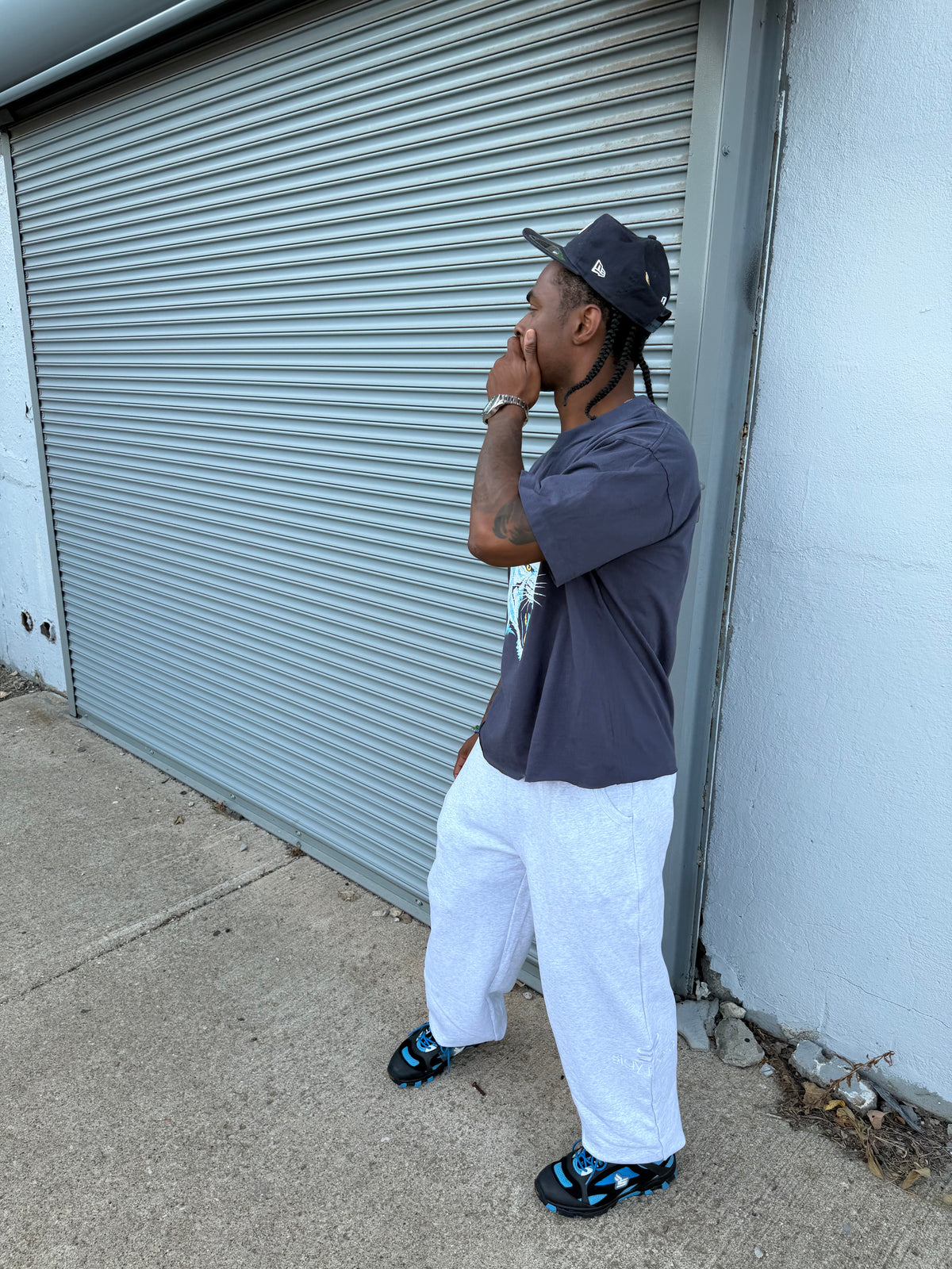 LIGHT HEATHER GREY SCRUNCH SWEATS