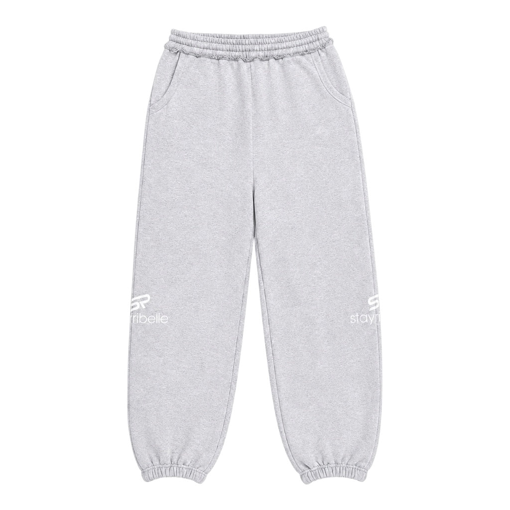 LIGHT HEATHER GREY SCRUNCH SWEATS