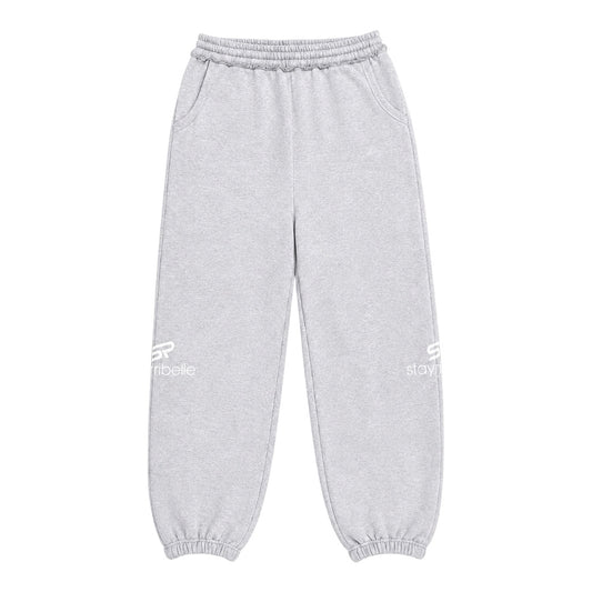 LIGHT HEATHER GREY SCRUNCH SWEATS